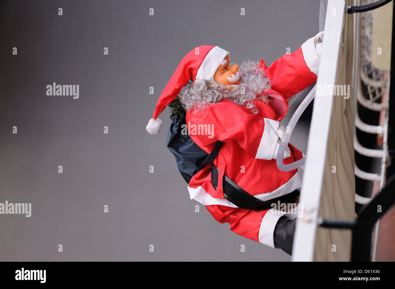 A Santa Claus in a balcony Stock Photo, Royalty Free Image: 55361466 ...