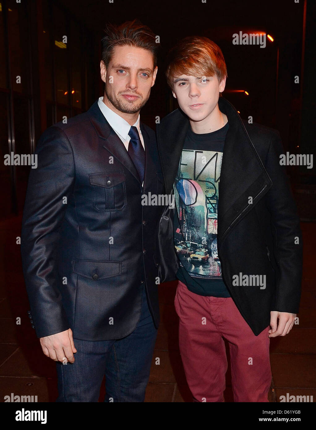 Keith Duffy and Jordan 'Jay' Duffy outside the RTE studios for 'The Late Late Show' Dublin, - 13.01.12 Stock Photo - Alamy