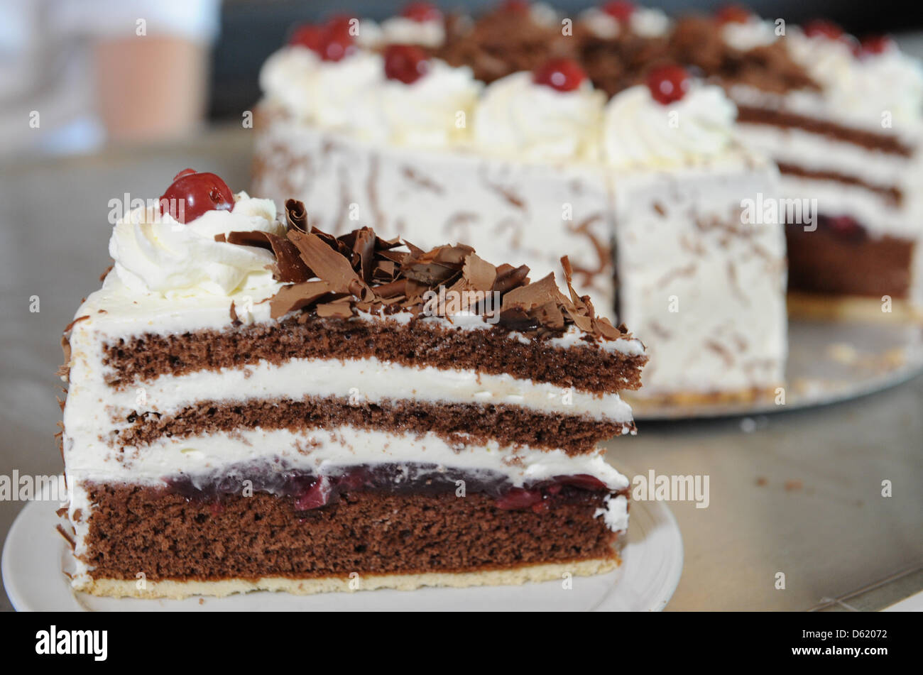 A piece of Black Forest Gateau is pictured at the 5th Black Forest