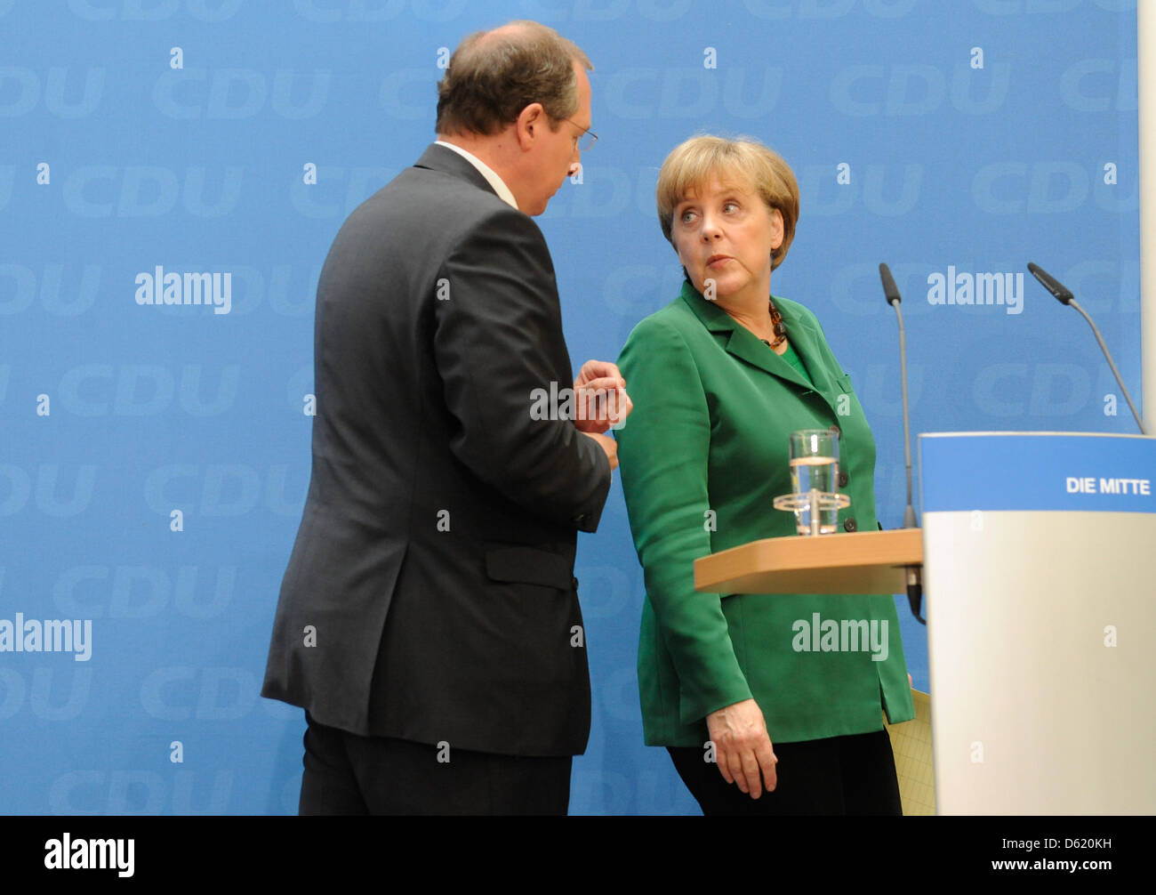 German Chancellor Angela Merkel and Schleswig-Holstein top candidate of ...