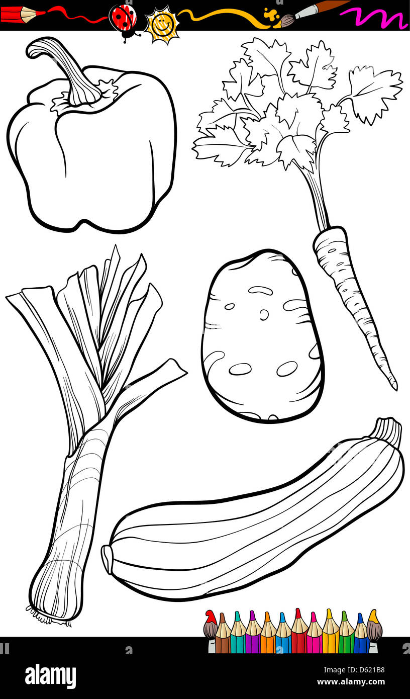 Coloring Book or Page Cartoon Illustration of Black and White ...