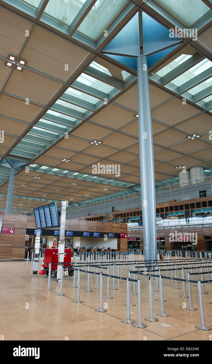 The terminal of the new BerlinBrandenburg Airport is pictured in