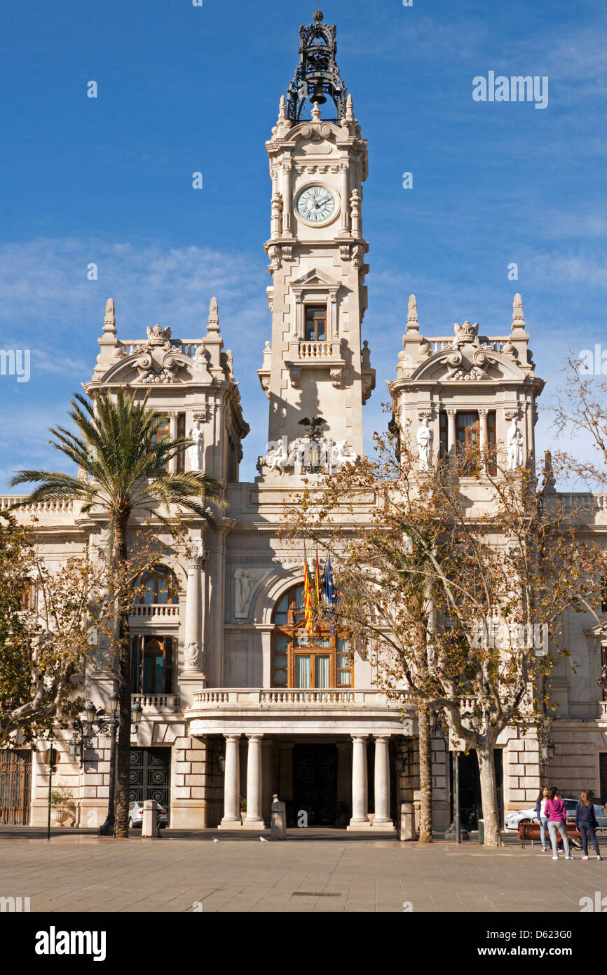 Valencia City, Spain. City Hall Building (Ayuntamiento Stock Photo Alamy