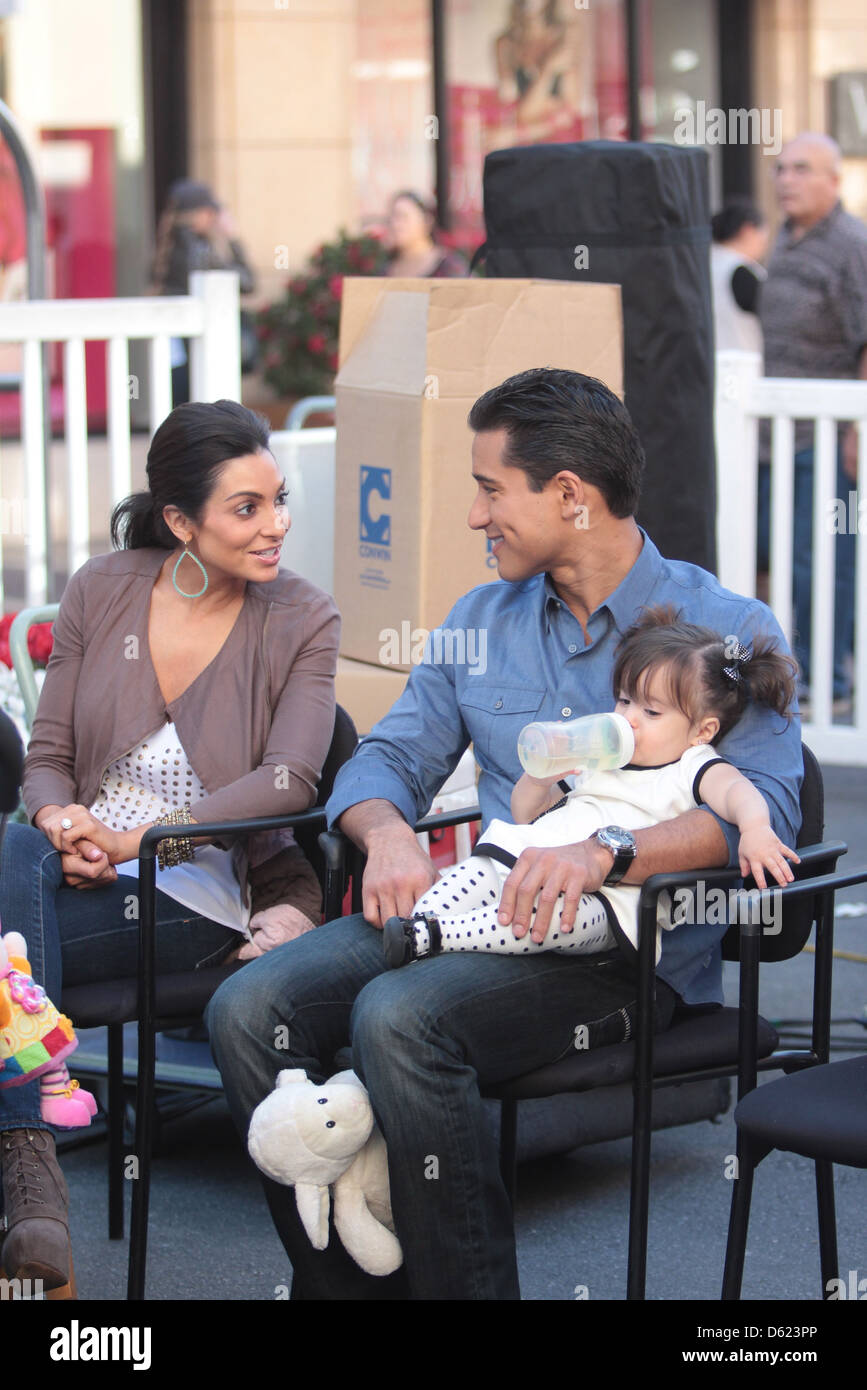 Courtney Mazza, Mario Lopez, Gia Lopez on set of the Television(02)