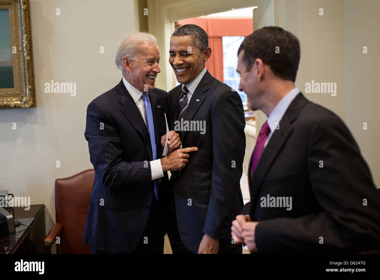 United States President Barack Obama talks with Vice President Joe ...