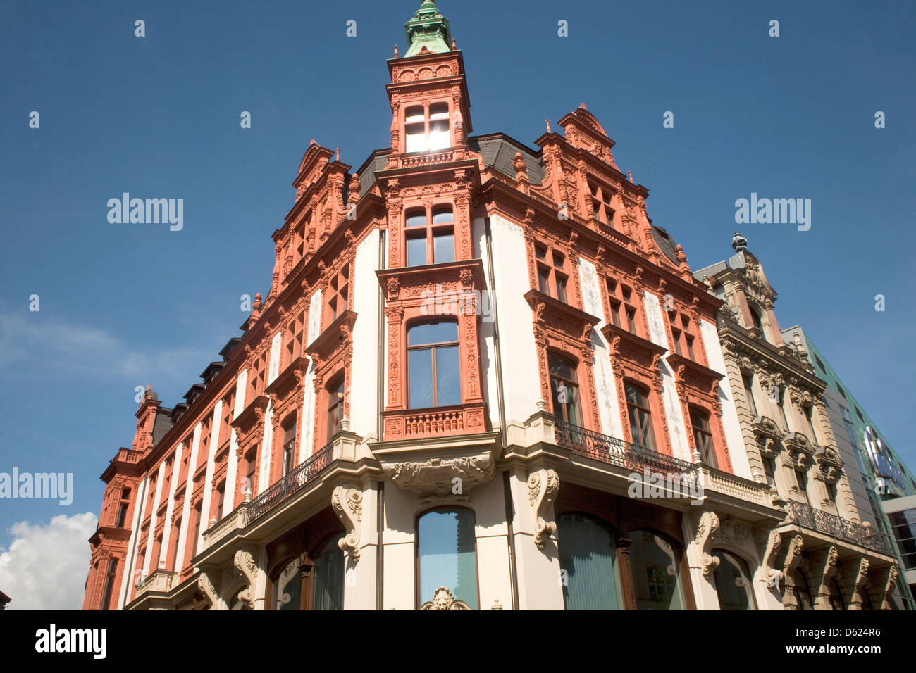 Classic styles of architecture are found throughout Leipzig, Germany. Stock Photo