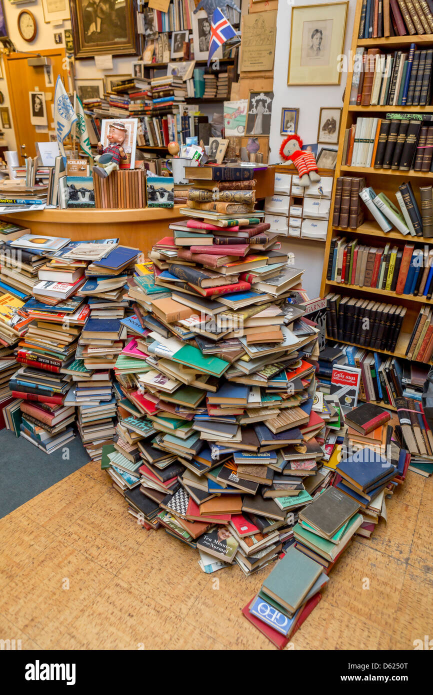 Used book store, Reykjavik, Iceland Stock Photo