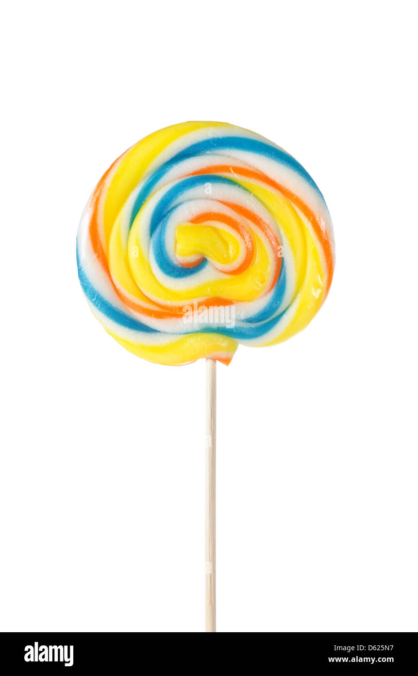 Colorful lollipop isolated on the white Stock Photo