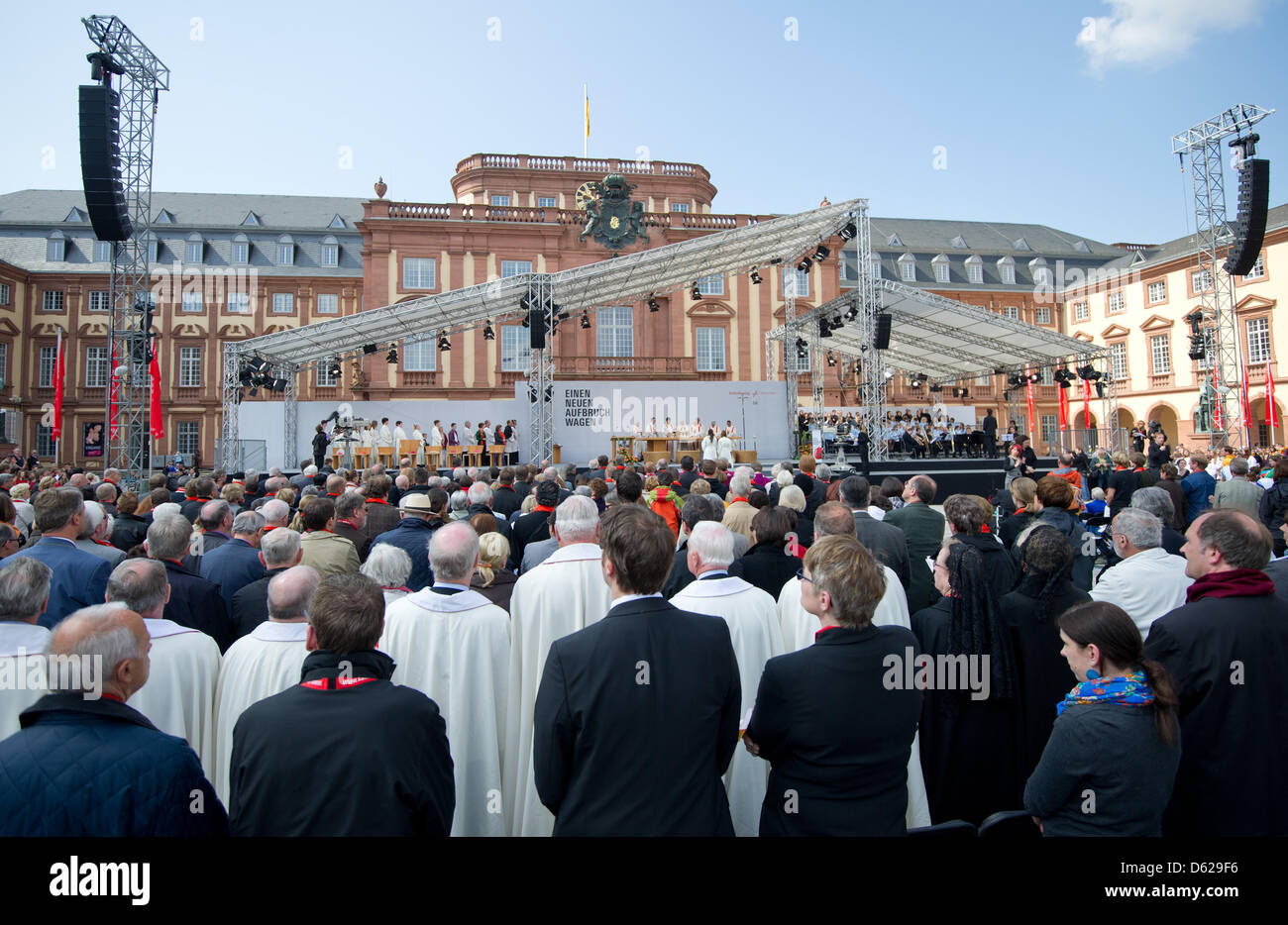 Visitors Pray During The Opening Service Of The 98th Catholic S