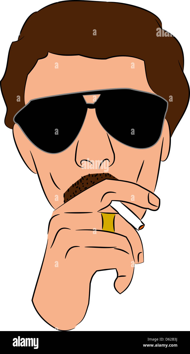 Cool Guy Smoking Stock Photo