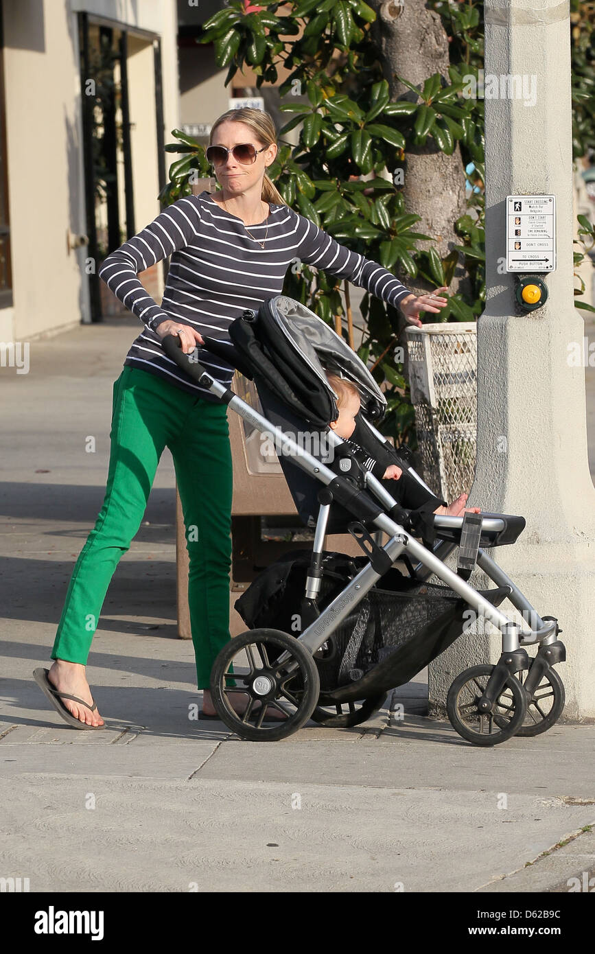 Anne Heche out for a stroll with her baby, Atlas Los Angeles, California Stock Photo