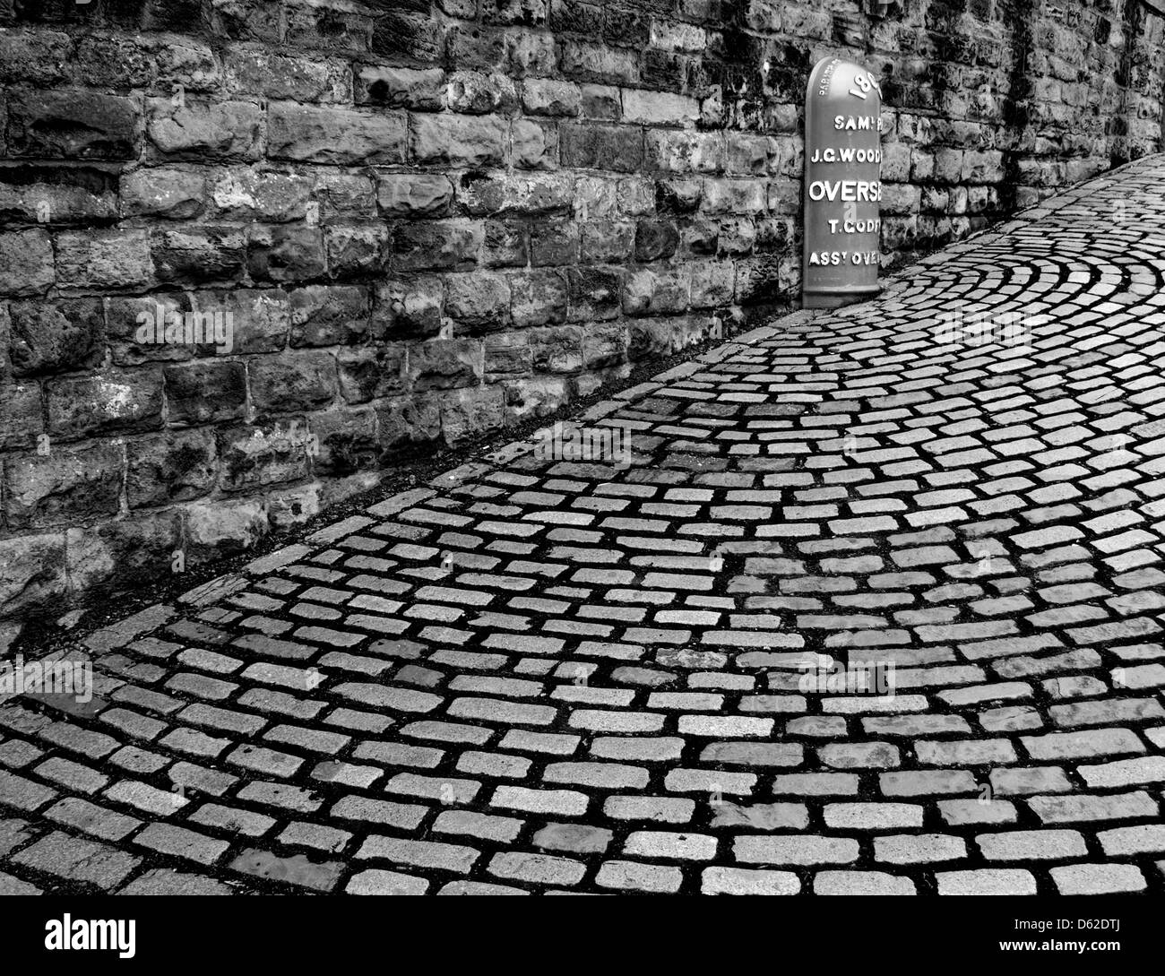 Cobble stones outside Nottingham Castle, Nottinghamshire England UK Stock Photo