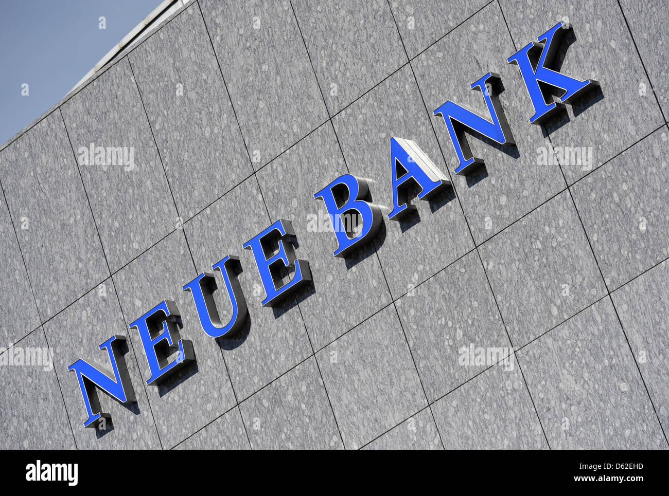 Lettering Of The Neue Bank In Vaduz Liechtenstein 17 May 2012