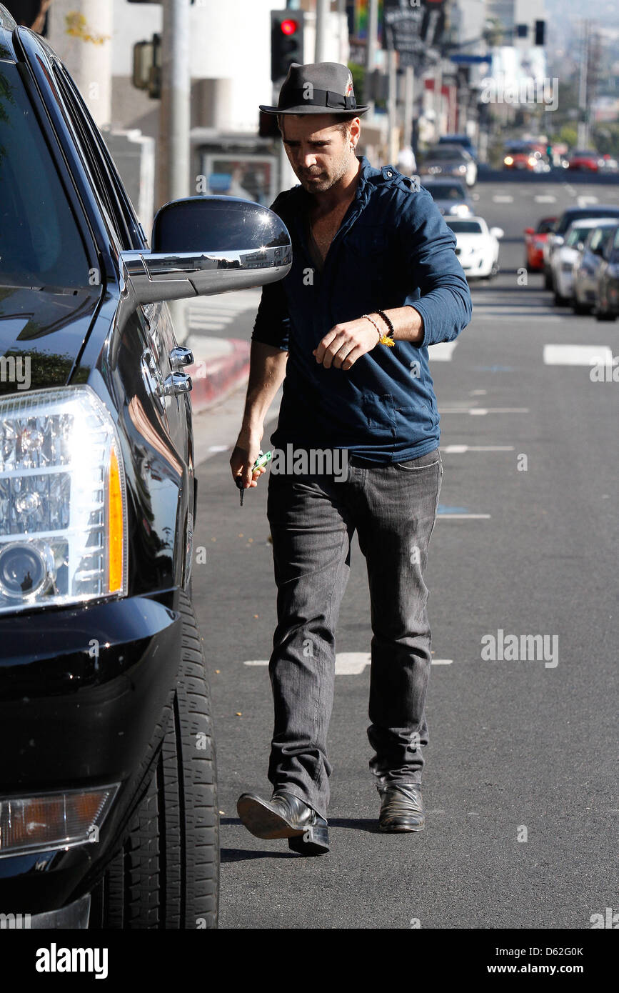 Colin Farrell taking a stroll in West Hollywood Los Angeles, California Stock Photo