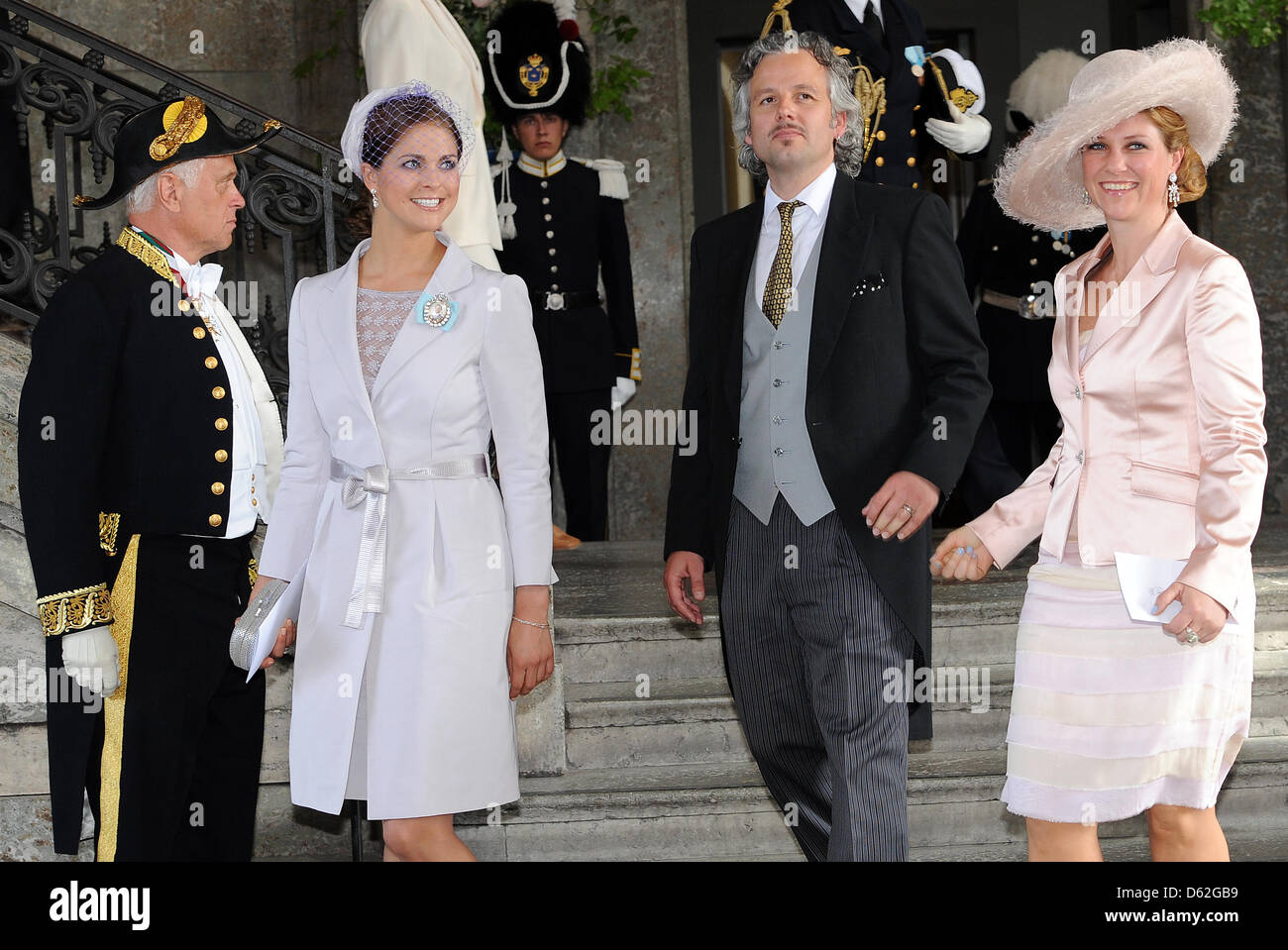Princess Madeleine Of Sweden 2ndl Princess Martha Louise L Of Norway And Her Husband Ari Behn Leave After The Christening Of The Swedish Princess Estelle At The Royal Chapel Slottskyrkan In Stockholm