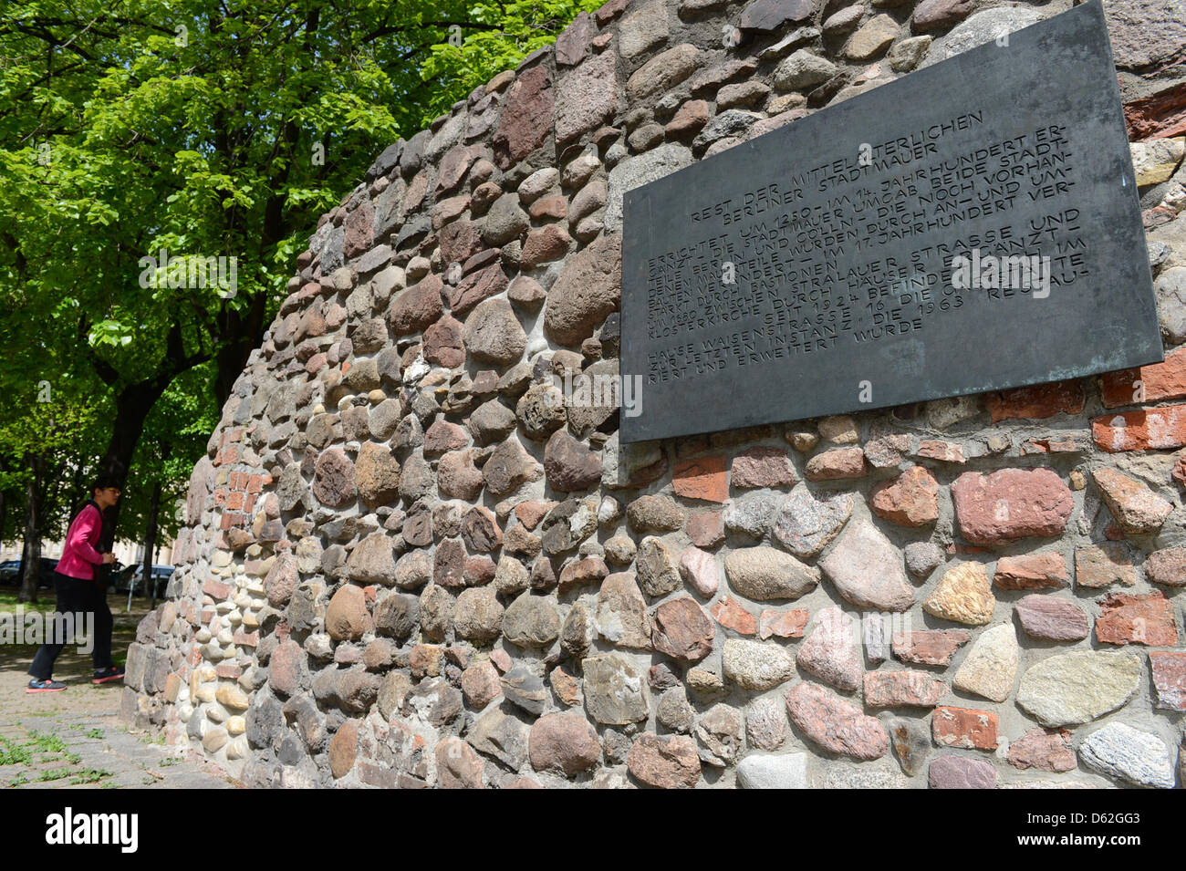 View on the remains of Berlin's old city wall that circumvented the ...