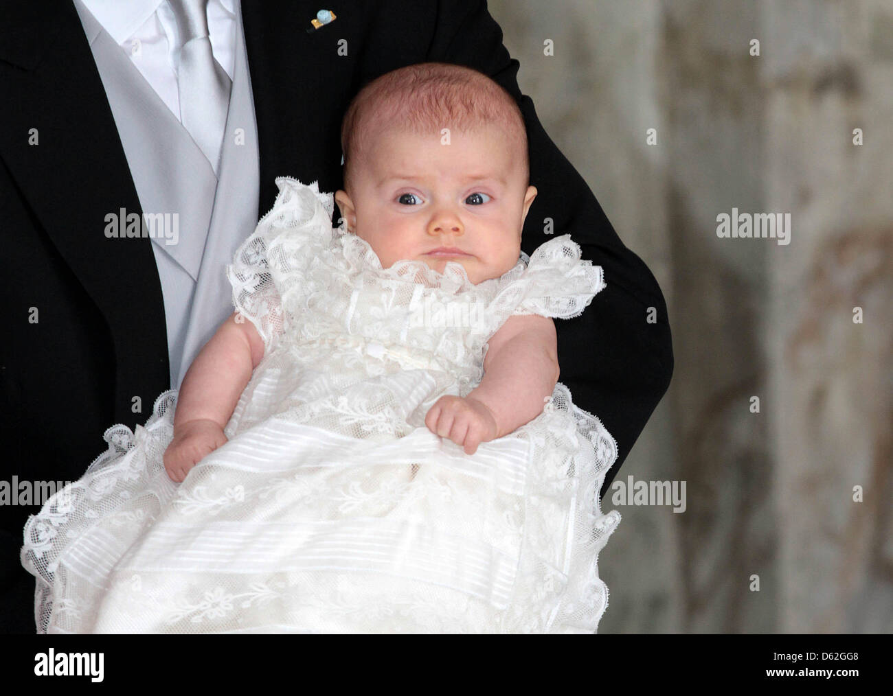 Princess Estelle of Sweden during her christening ceremony in the Royal