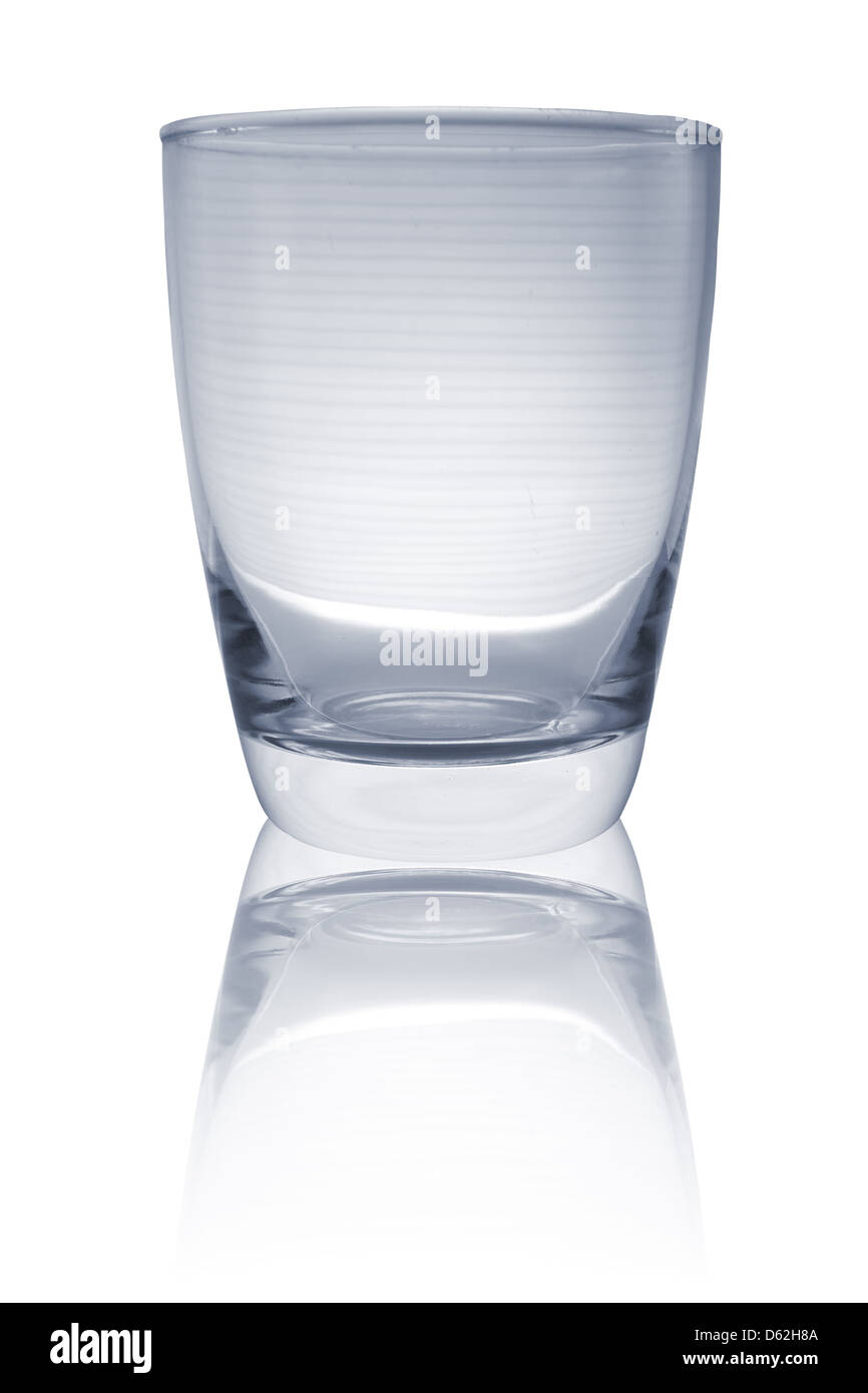 Glass cup blue color and image reflex Stock Photo Alamy