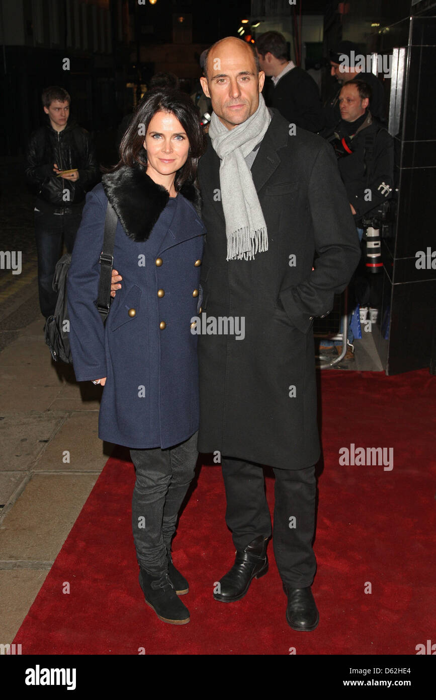 Liza Marshall and Mark Strong VIP Gala screening of Shame- Arrivals held at the Curzon Mayfair London, England - 10.01.12 Stock Photo