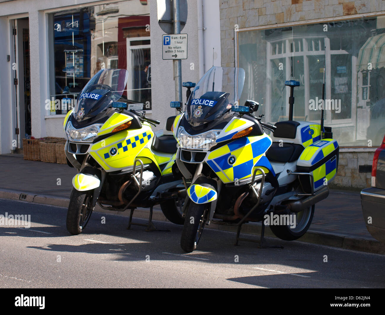 Two Police motorbikes, Cornwall, UK 2013 Stock Photo Alamy