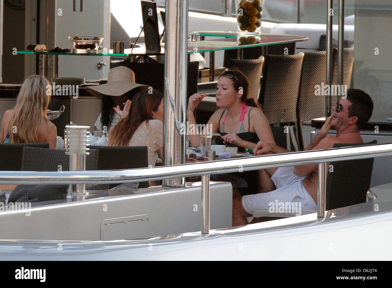 Simon Cowell lounging on his yacht, 'Slipstream' Celebrities relaxing