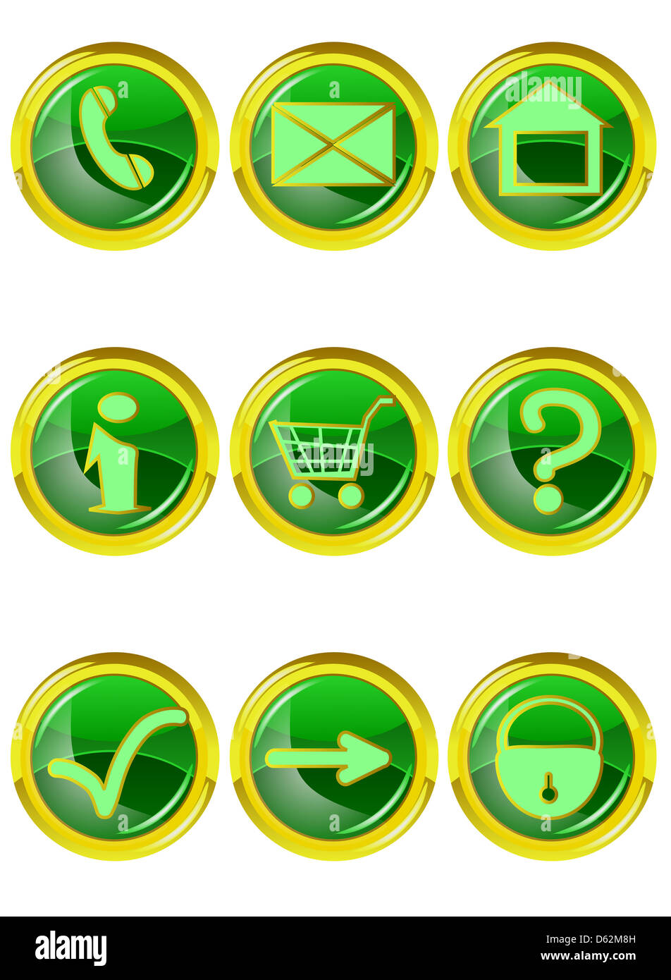 Set of 9 web icons isolated on white Stock Photo - Alamy