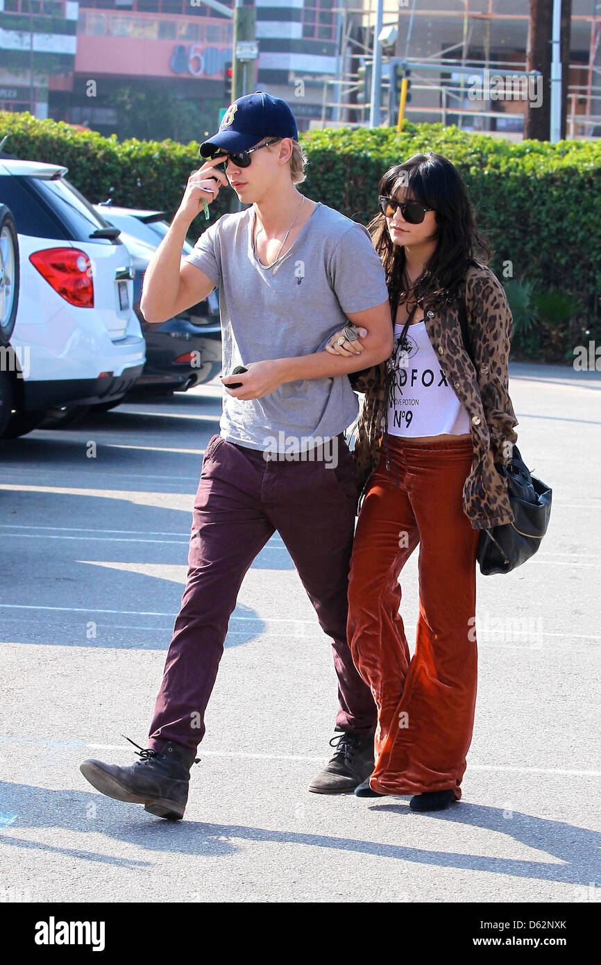 Vanessa Hudgens and boyfriend Austin Butler show some affection while