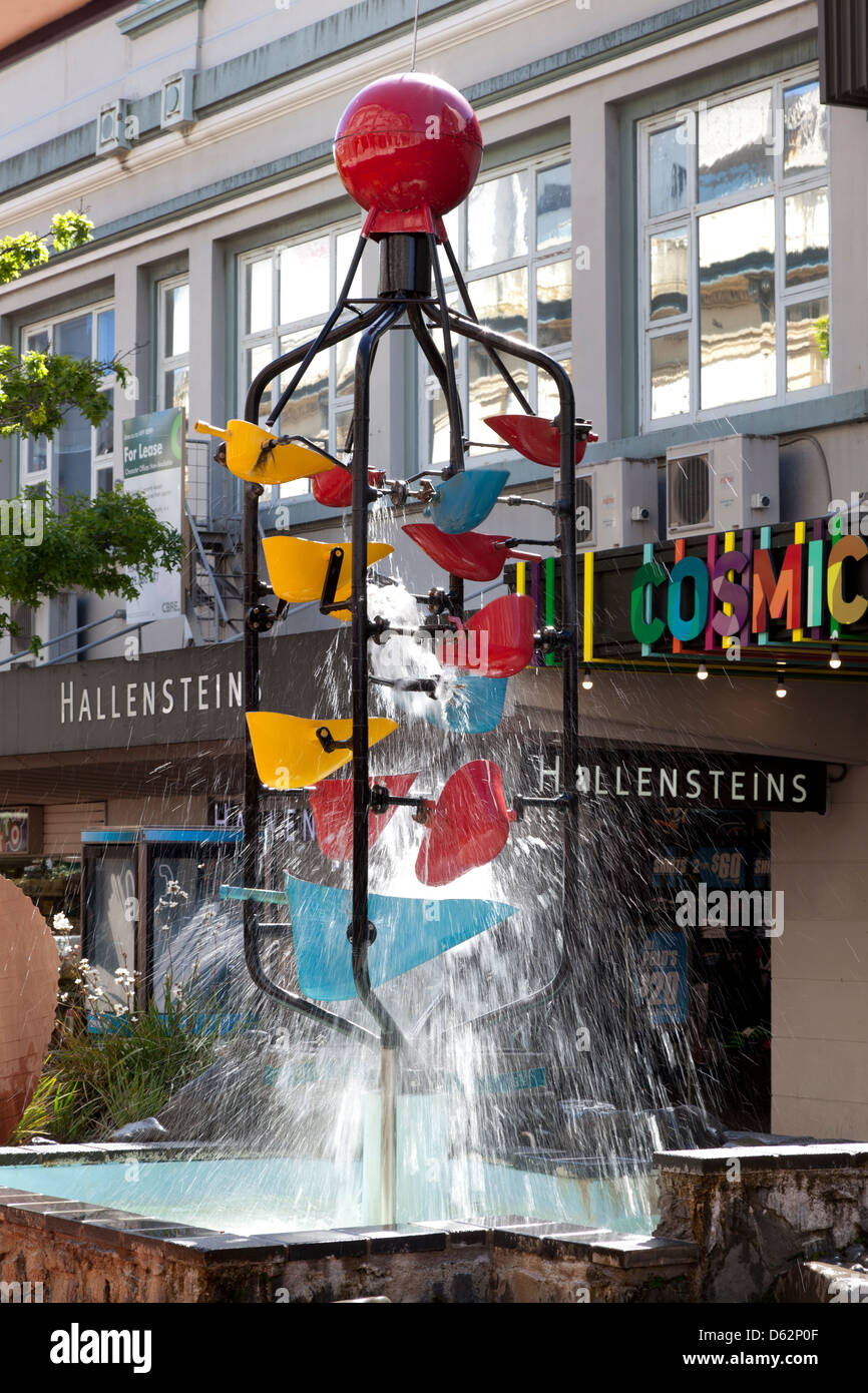 Bucket fountain at Cuba street Mall, Wellington Stock Photo