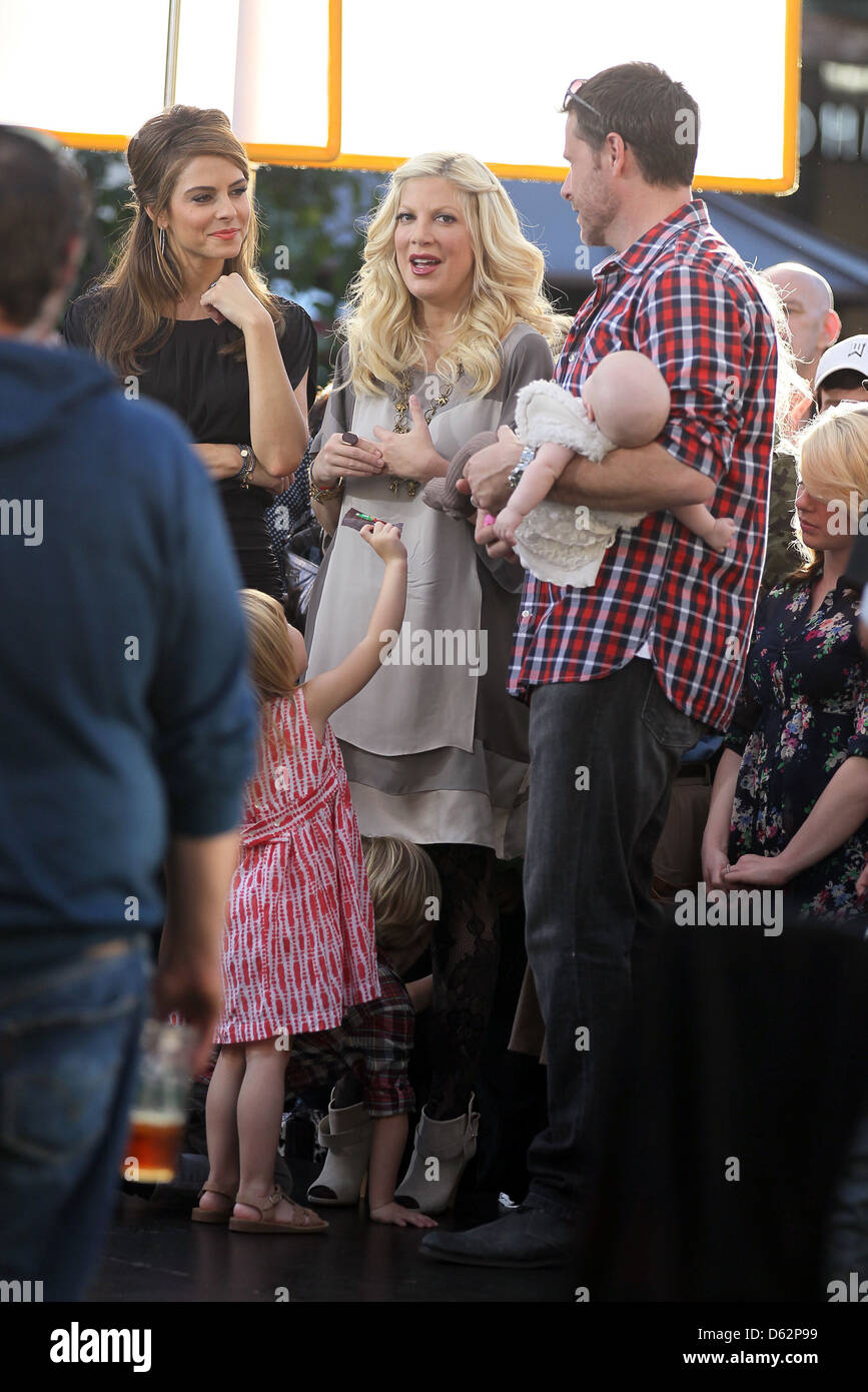 Tori Spelling and Dean McDermott along with their children Stella, Liam