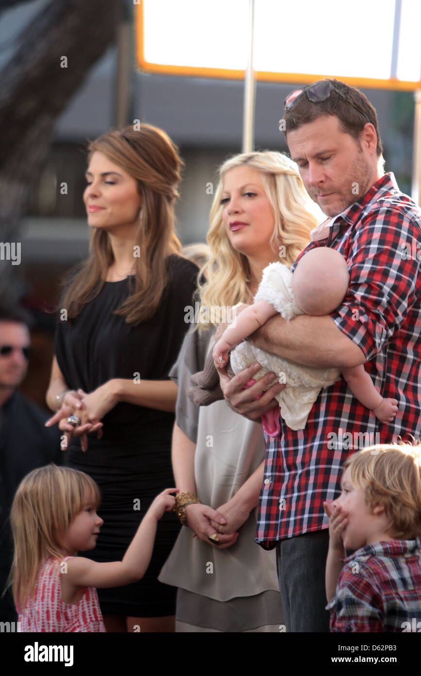Tori Spelling and Dean McDermott along with their children Stella, Liam
