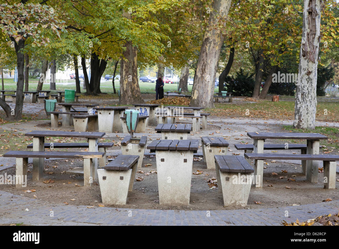 The Varosliget park in Budapest in fall, Hungary Stock Photo