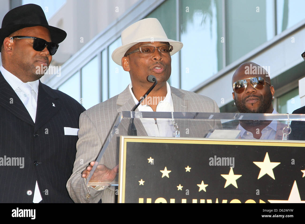 Jimmy Jam, Terry Lewis, and Wanya Morris The Group 'Boyz II Men' are honored with the year's first star on the Hollywood Walk Stock Photo