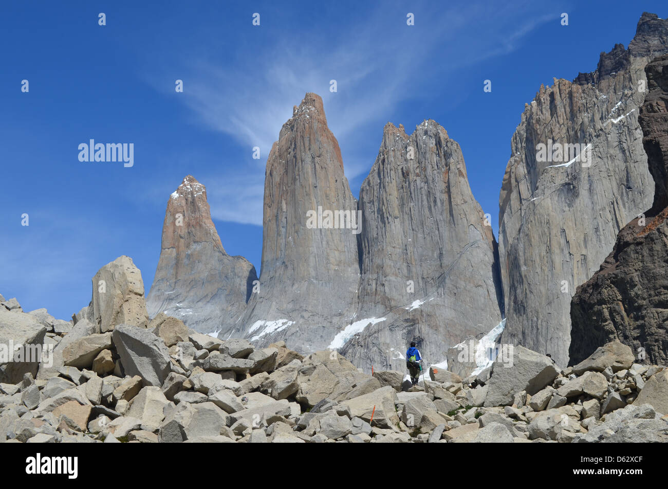 Mirador los Torres, Torres del Paine National Park. Chile Stock Photo