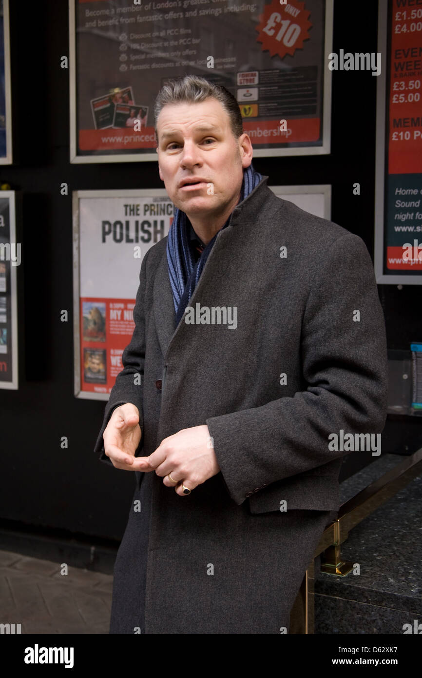 Mark Kermode film critic in Leicester Square London England Stock Photo