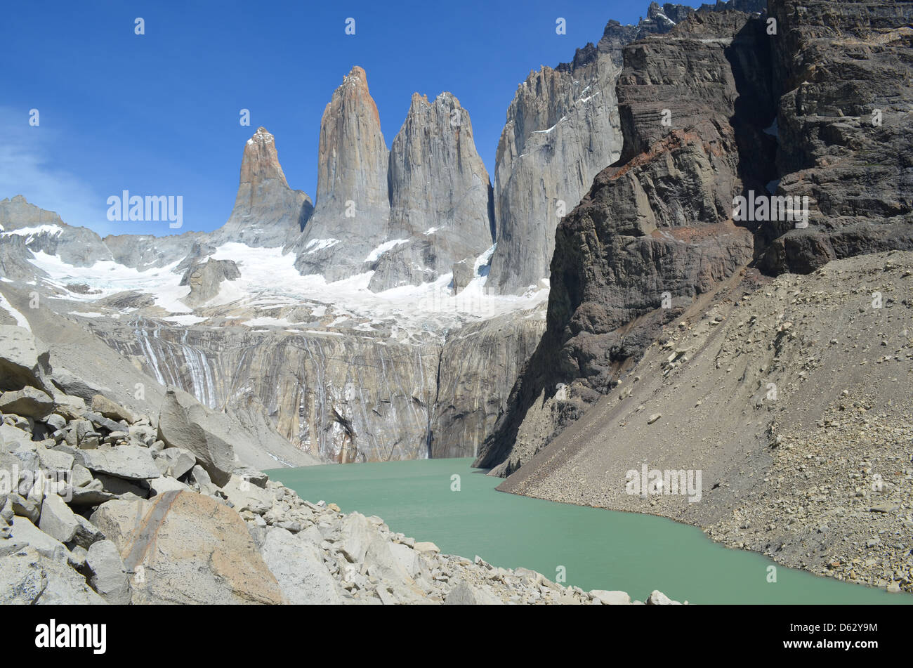 Mirador los Torres, Torres del Paine National Park. Chile Stock Photo