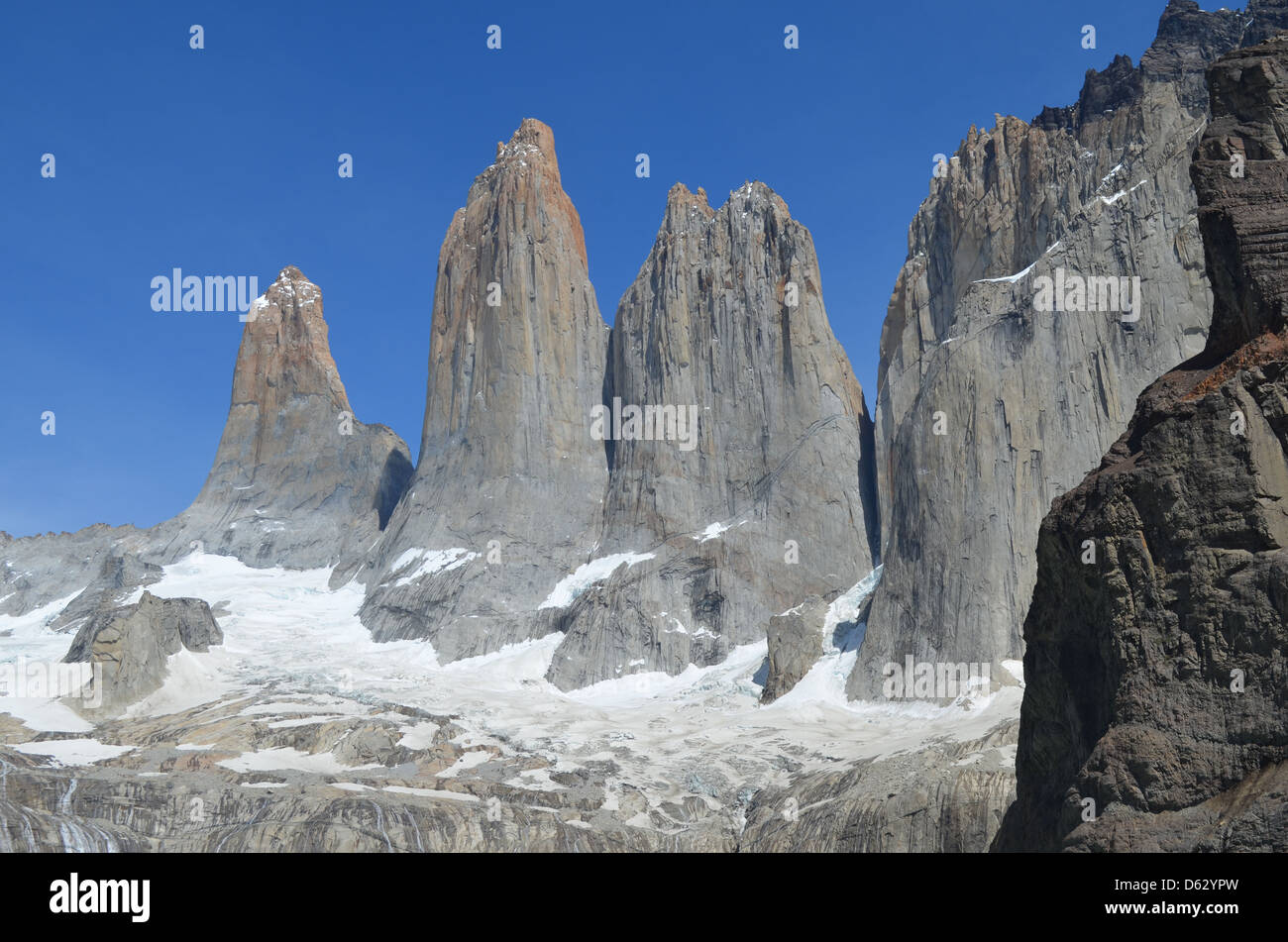 Mirador los Torres, Torres del Paine National Park. Chile Stock Photo