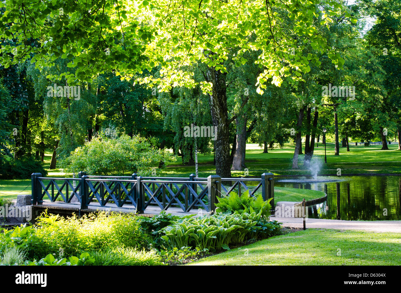 Slottet park in the early morning Stock Photo