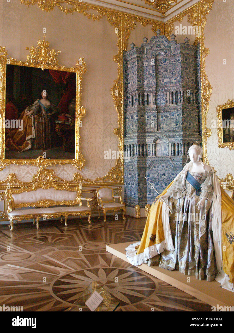 Interior room of the Catherine Palace,Tsarskoe Selo, Russia Stock Photo