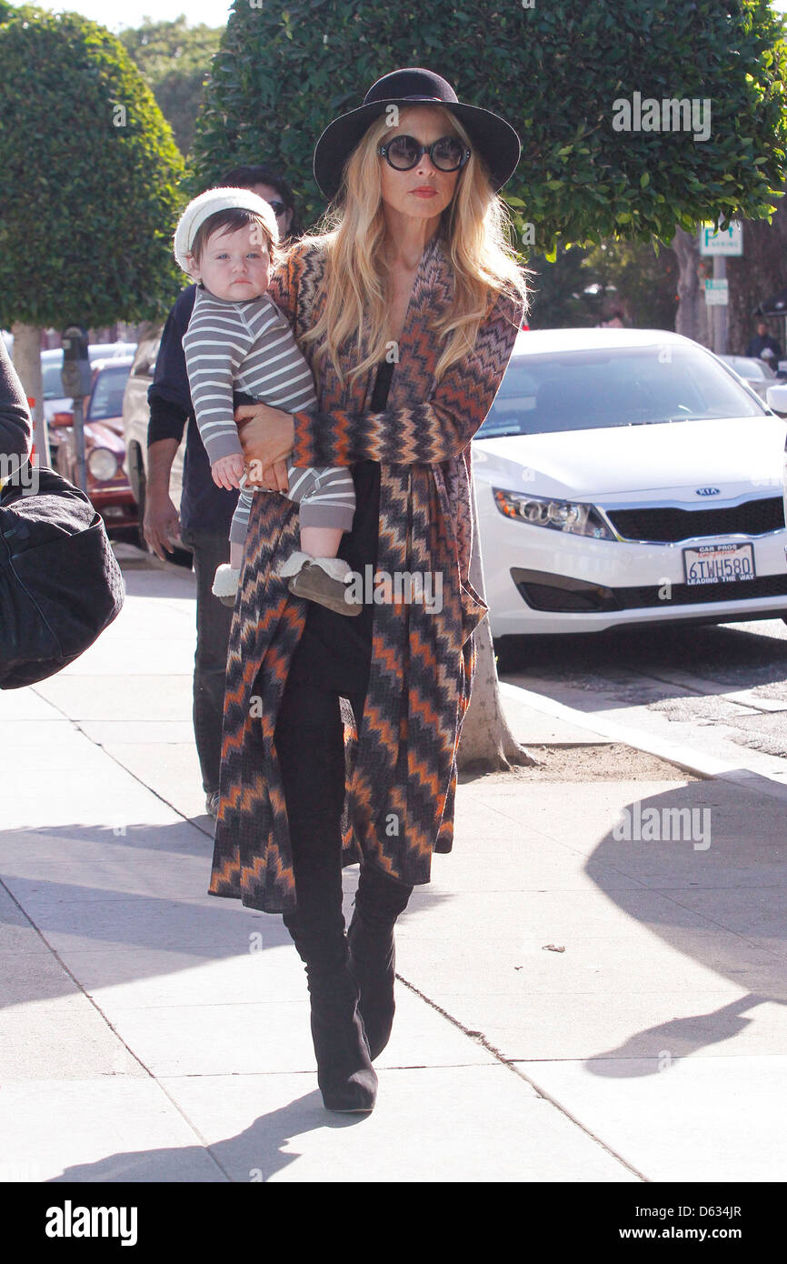 Rachel Zoe carries her son Skyler while out shopping in Beverly Hills Los Angeles, California Stock Photo