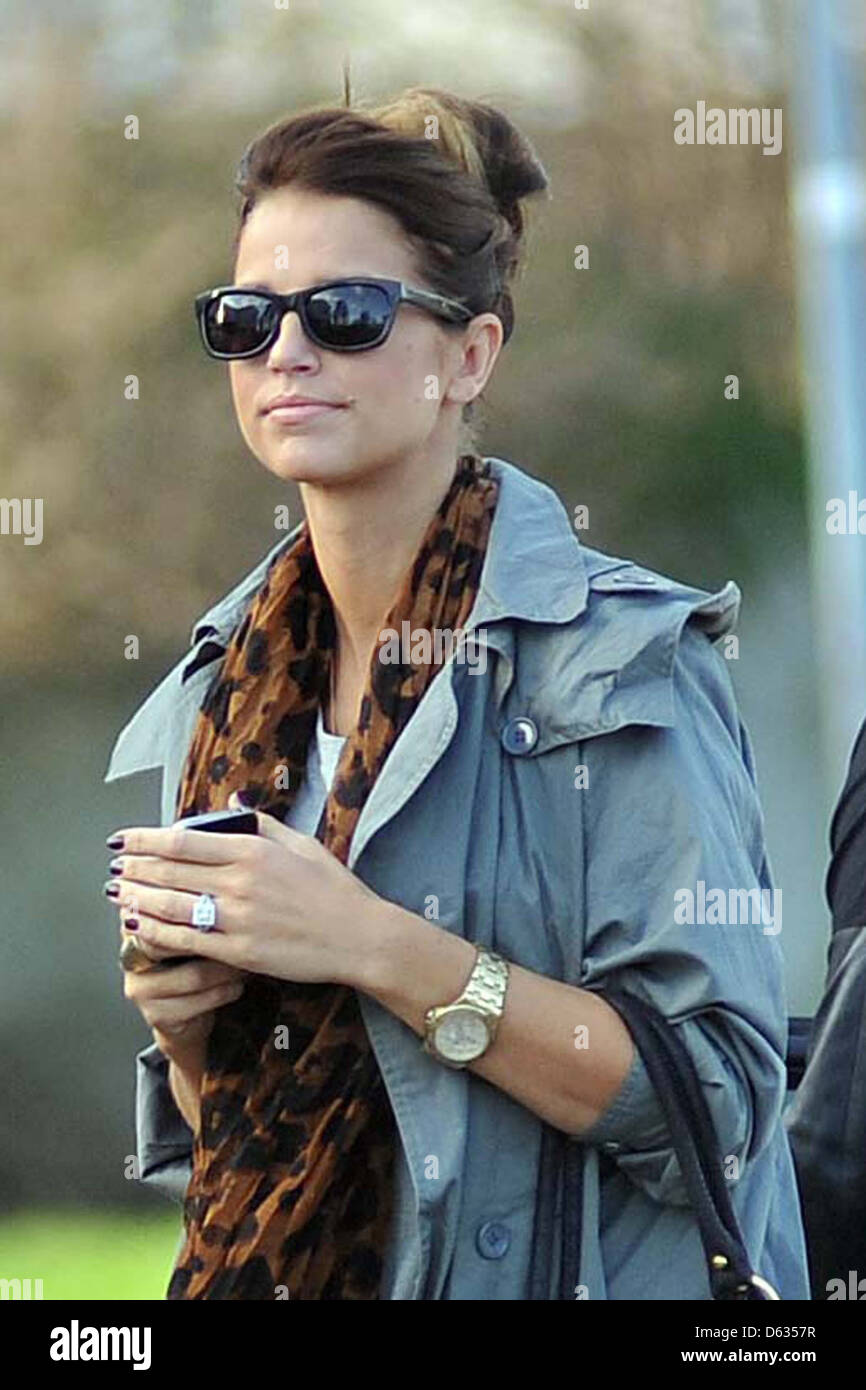 Brian McFadden's new fiancee Vogue Williams arrives at his parents' home in Artane Dublin, Ireland - 17.01.12 Stock Photo