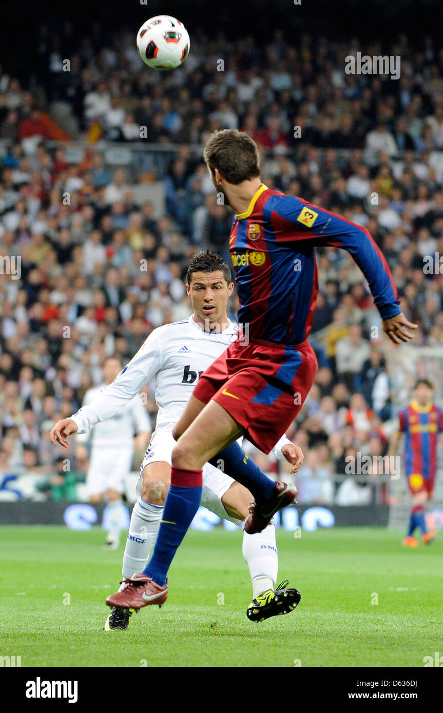 Ronaldo, Pique Real Madrid playing against FC Barcelona at the Spanish
