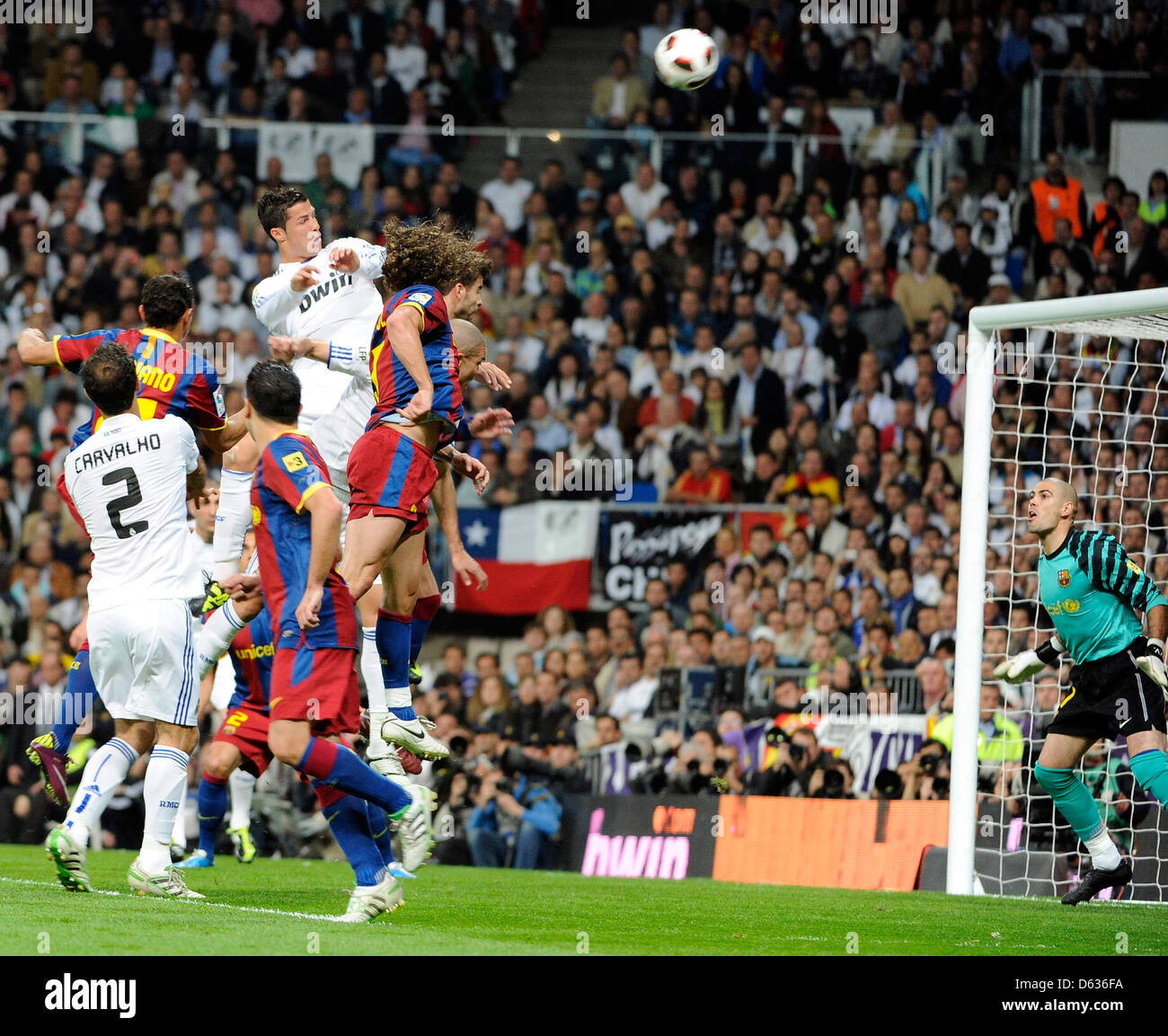 Real Madrid playing against FC Barcelona at the Spanish Primera Liga El