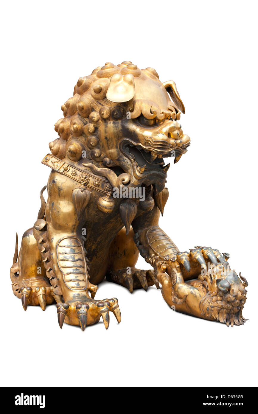 Chinese lion sculpture Stock Photo Alamy
