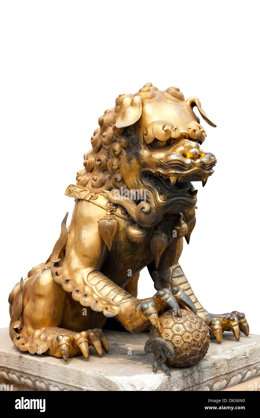 Chinese lion sculpture Stock Photo Alamy