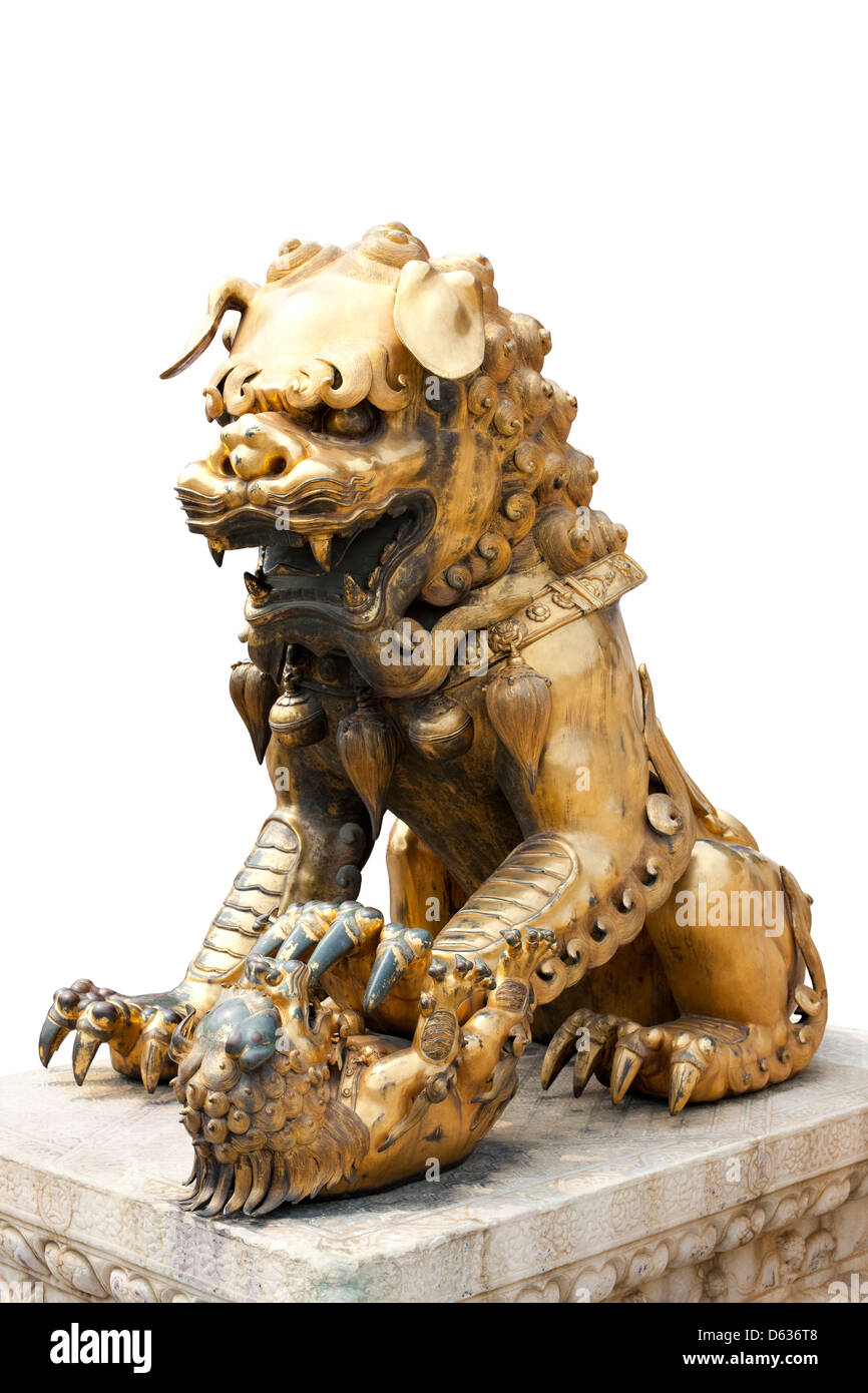 Chinese lion sculpture Stock Photo Alamy