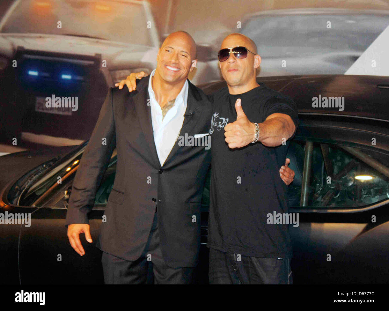 Dwayne Johnson and Vin Diesel 'Fast and Furious Five' Brazilian Premiere  Rio De Janeiro, Brazil - 15.04.11 Stock Photo - Alamy