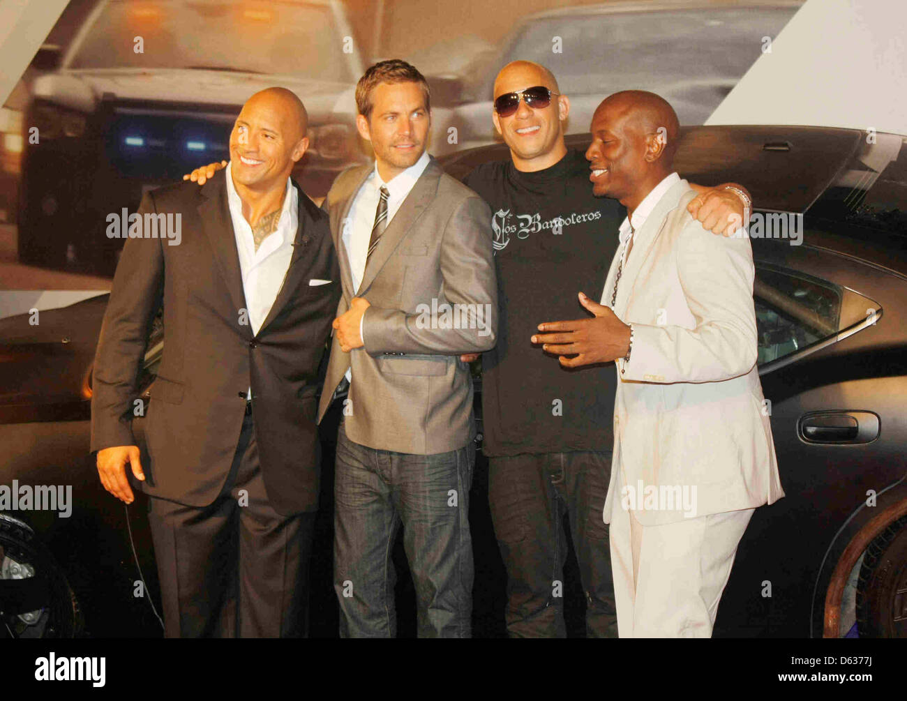 Dwayne Johnson, Paul Walker, Vin Diesel, Tyrese Gibson 'Fast and Furious  Five' Brazilian Premiere Rio De Janeiro, Brazil Stock Photo - Alamy