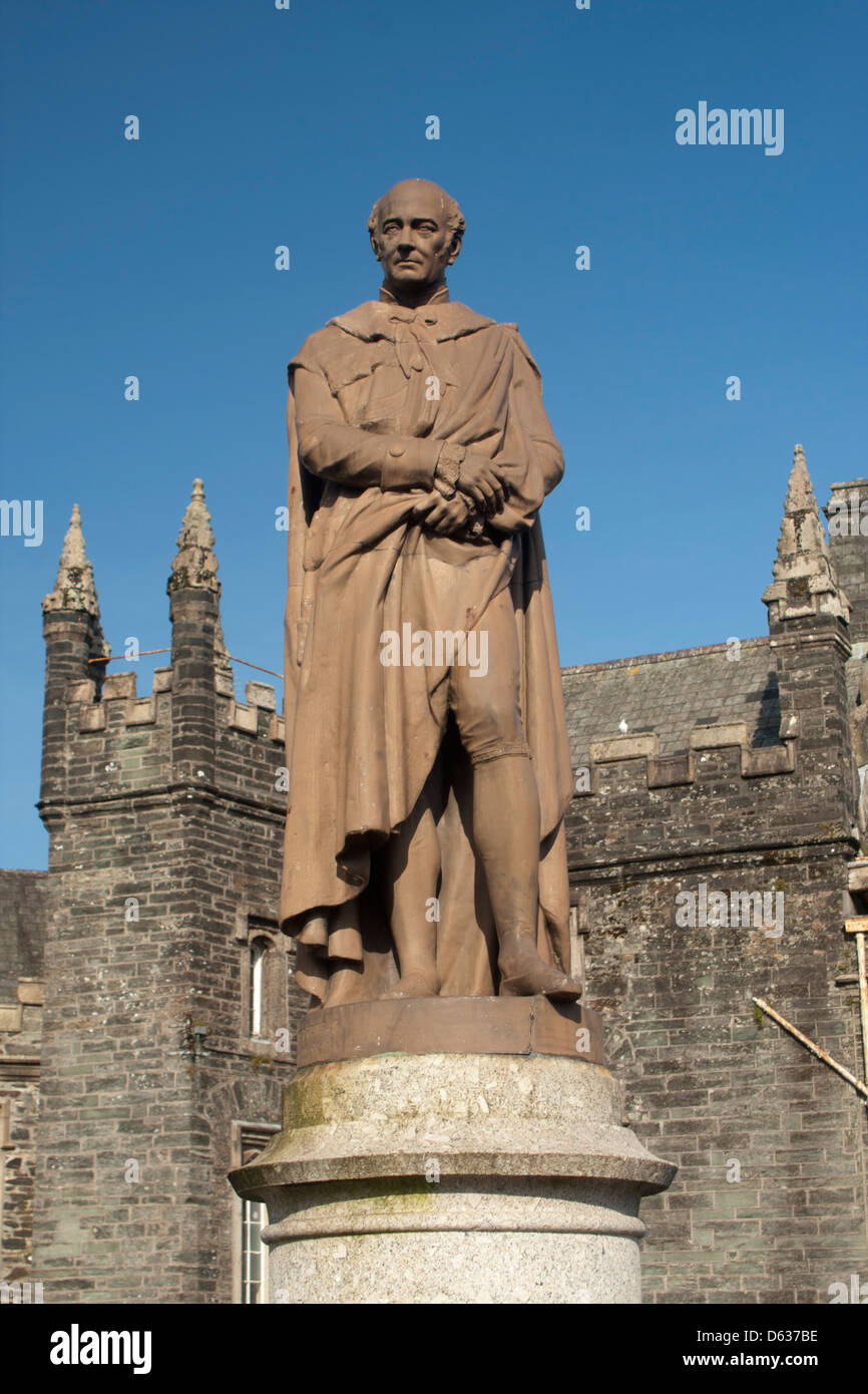 Statue of Francis, 7th Duke of Bedford, in Tavistock, Devon, South West England, UK Stock Photo