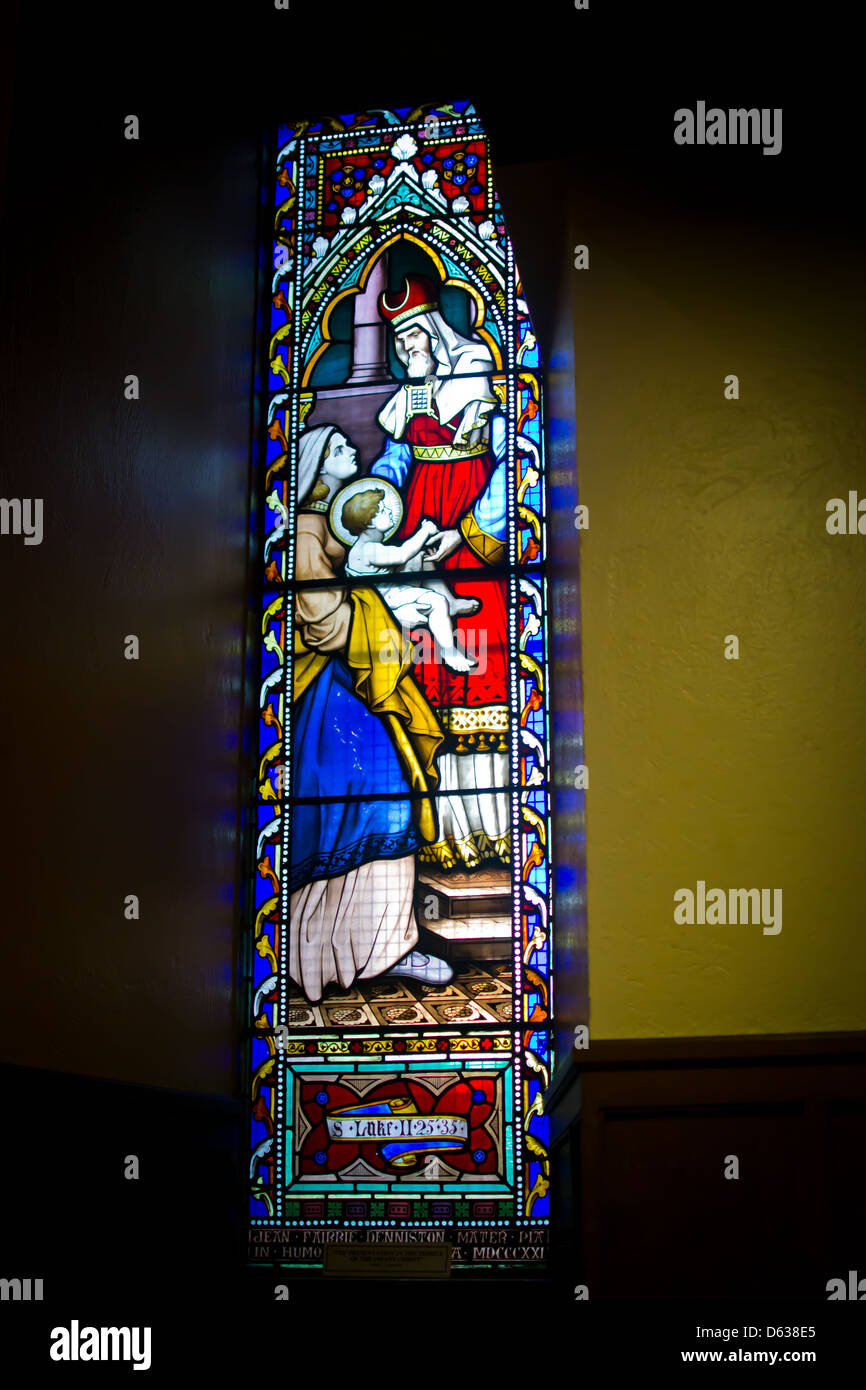 Stained glass window in a church Stock Photo - Alamy
