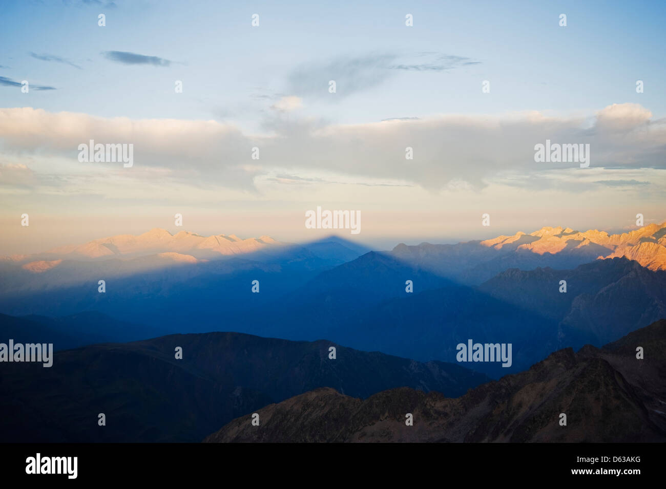 shadow of mountain, sunrise view from Pico de (3404m), the
